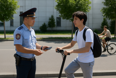 Шымкентте электросамокат пен велосипед жүргізушілеріне қатысты профилактикалық рейд өтті