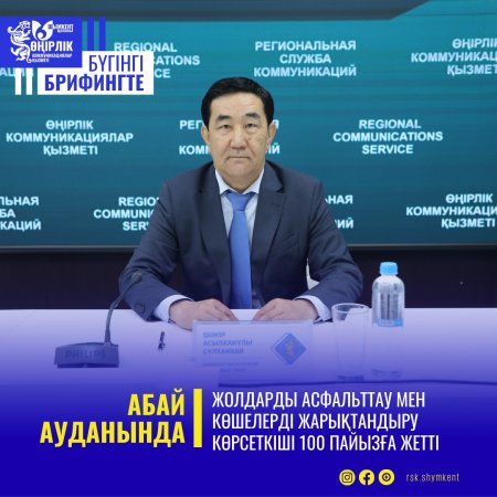 АБАЙ АУДАНЫНДА ЖОЛДАРДЫ АСФАЛЬТТАУ МЕН КӨШЕЛЕРДІ ЖАРЫҚТАНДЫРУ КӨРСЕТКІШІ 100 ПАЙЫЗҒА ЖЕТТІ