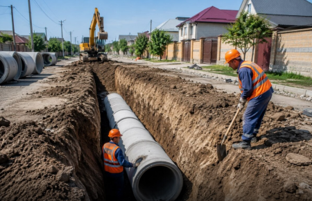 Шымкенттің Туран ауданында орталықтандырылған кәріз желісі төселеді: 395 үй жаңа инфрақұрылымға қосылады