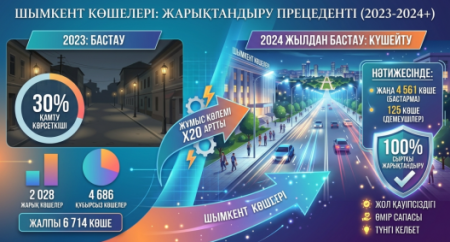 Қала жарықтандырылды: 30 пайыздан 100 пайызға дейінгі тарихи жол