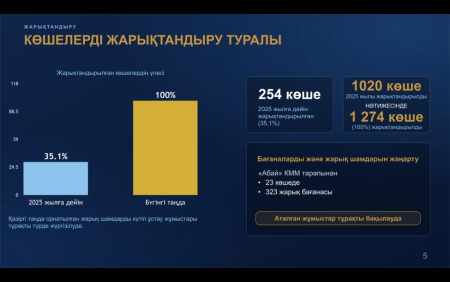 АБАЙ АУДАНЫНДА 1274 КӨШЕ ТОЛЫҚ ЖАРЫҚТАНДЫРЫЛДЫ